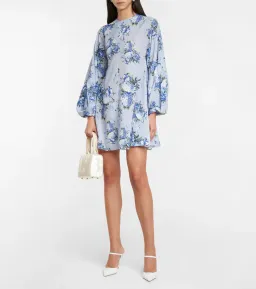 Emilia Wickstead Nova Wisteria Long Sleeve Mini Dress Floral Size AU 16 for rent on The Volte - image 1
