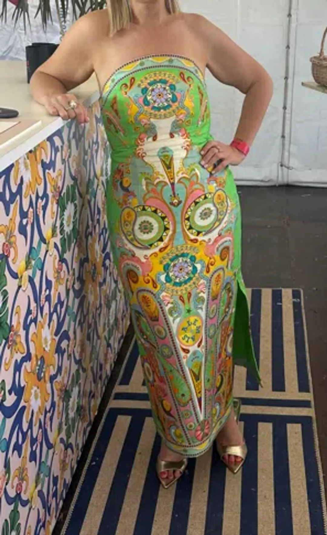 Alemais Pinball Bodice Midi Dress Print Size 10  for rent on The Volte - main image