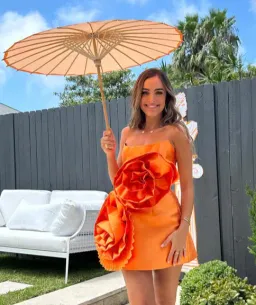 Eliya The Label Hayman Mini Dress Tangerine Size 10 for rent on The Volte - image 3
