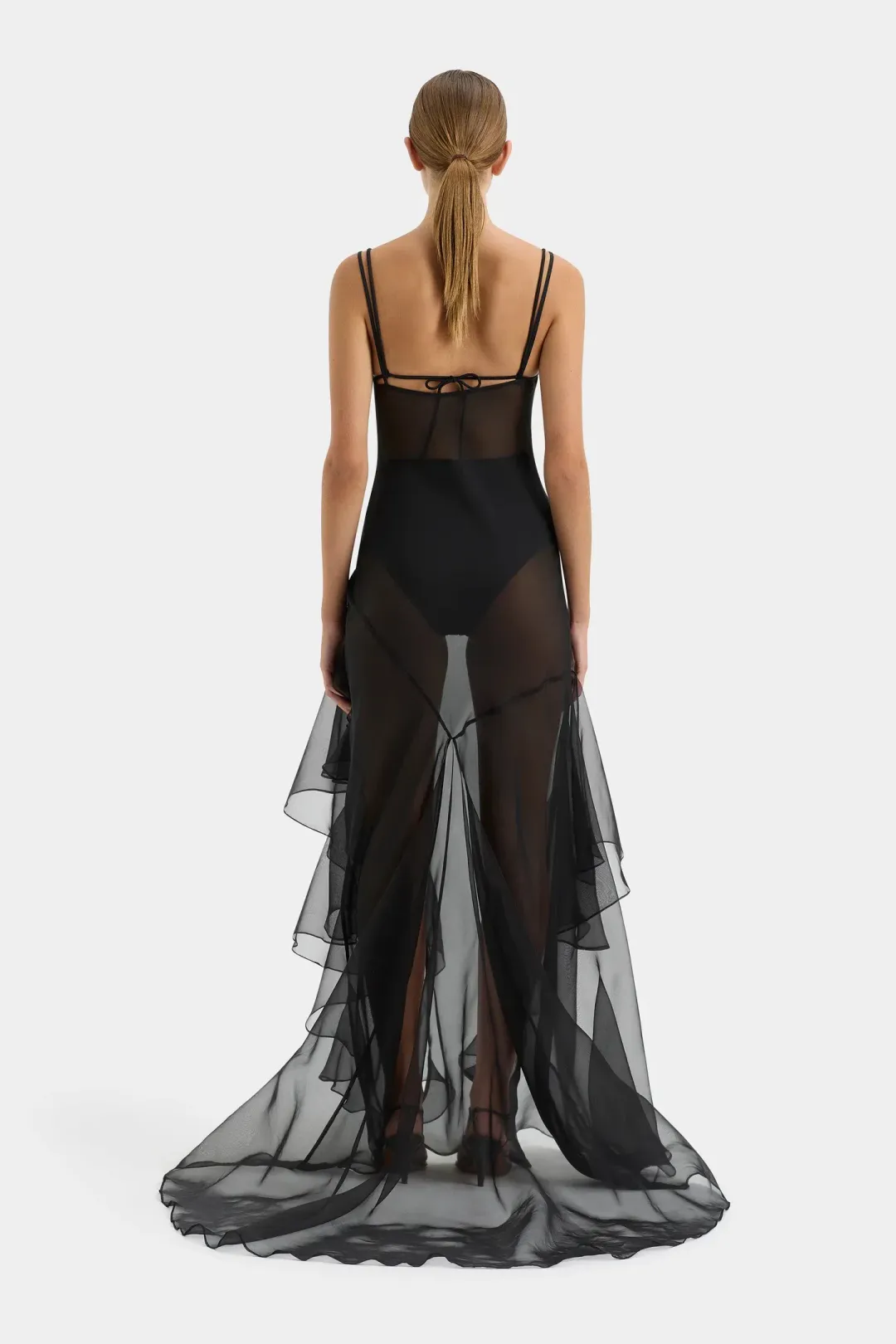 Sir the Label Sage Flounce Gown Black Size 1 / AU 8 for rent on The Volte - main image