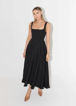 Odd Muse The Ultimate Muse High Waist Square Neck Midi Dress Black Size S / AU 8 for rent on The Volte - image 1