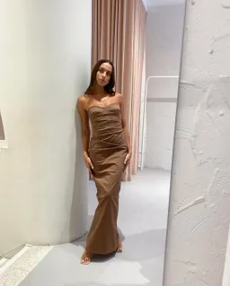 Sir The Label Alba Strapless Gown Maxi Dress in Mocha Brown Size 1 / AU 8 / S for rent on The Volte - image 6