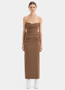 Sir The Label Alba Strapless Gown Maxi Dress in Mocha Brown Size 1 / AU 8 / S for rent on The Volte - image 1