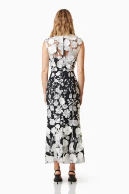 Elliatt Selene Cocktail Midi Dress Black Floral Size M / AU 10 for rent on The Volte - image 3