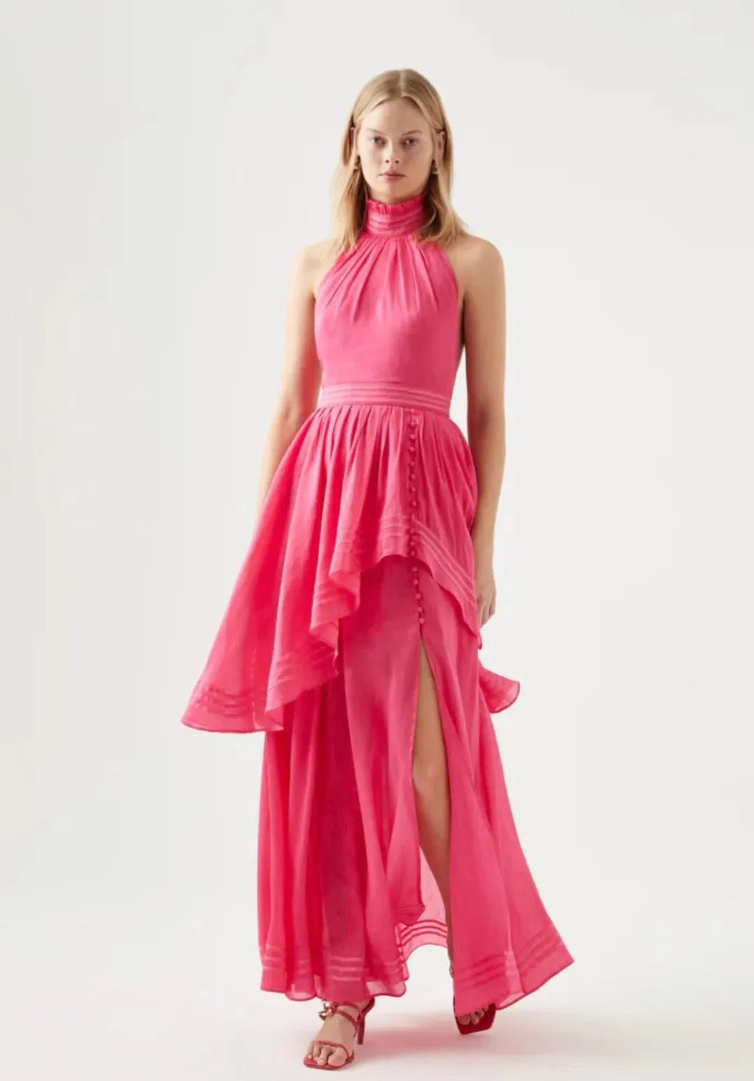 Aje Sienna Maxi Dress Pink Size 8 for rent on The Volte - main image