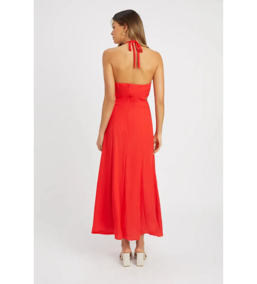 Kookai  Hayman Cut Out Midi Dress Red Size AU 8 for rent on The Volte - main image