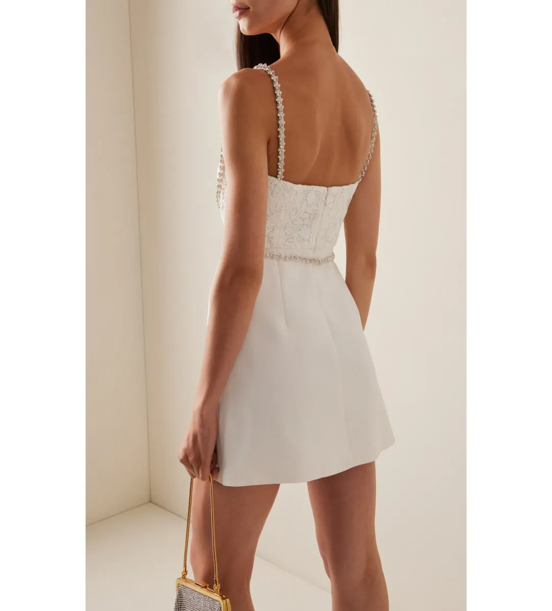 Self Portrait Cord Lace Mini Dress White Size UK 8 / AU 8 for rent on The Volte - main image
