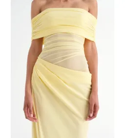 Benni Nico Off-Shoulder Maxi Dress in Butter Size AU 8 for rent on The Volte - image 3