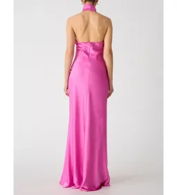 Misha Teresa Rosette Detail Satin Gown Purple Rose Size 6/XS for rent on The Volte - image 4