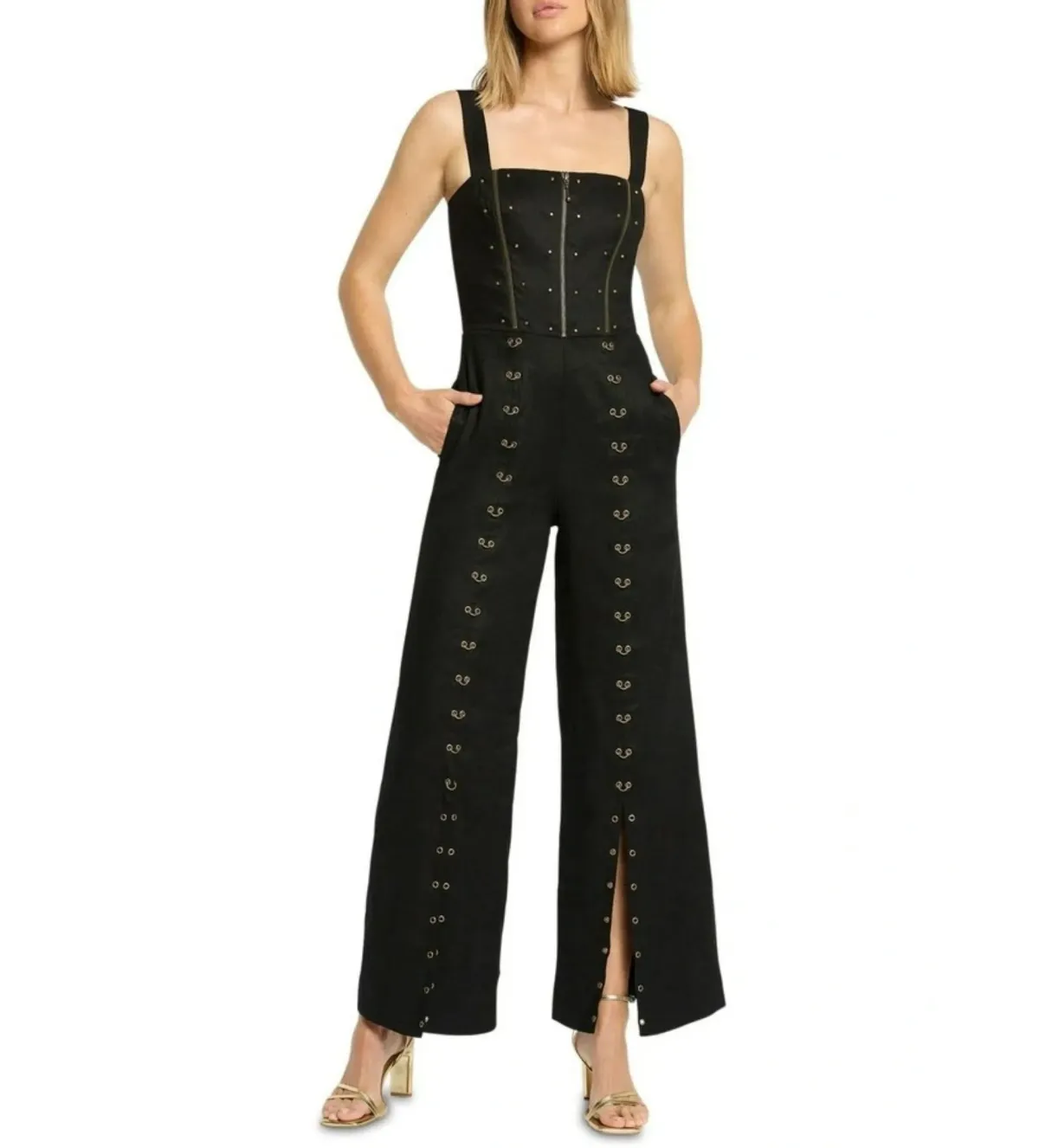 Sass & Bide Abstract After Dark Jumpsuit Black Size AU 10 for rent on The Volte - main image