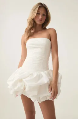 Aje Violette Bubble Hem Mini Dress in White Size AU 8 for rent on The Volte - image 3
