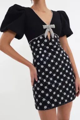 Rebecca Vallance Alivia Short Sleeve Mini Dress Black Size 10 for rent on The Volte - image 4