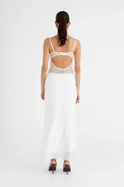 Benni Gabriel Maxi Dress White Lace Size 8 for rent on The Volte - image 3