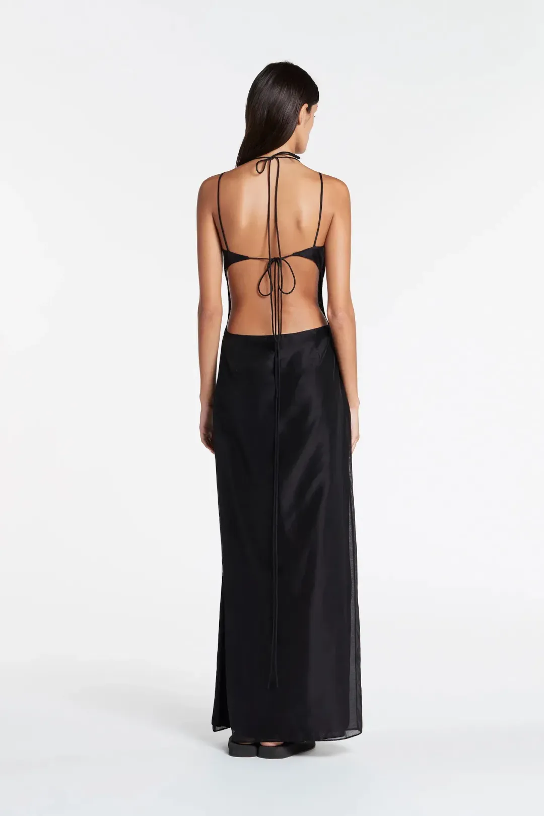 Sir the Label Lucelia Cut Out Midi Dress in Black Size 1 / AU 8 for rent on The Volte - main image