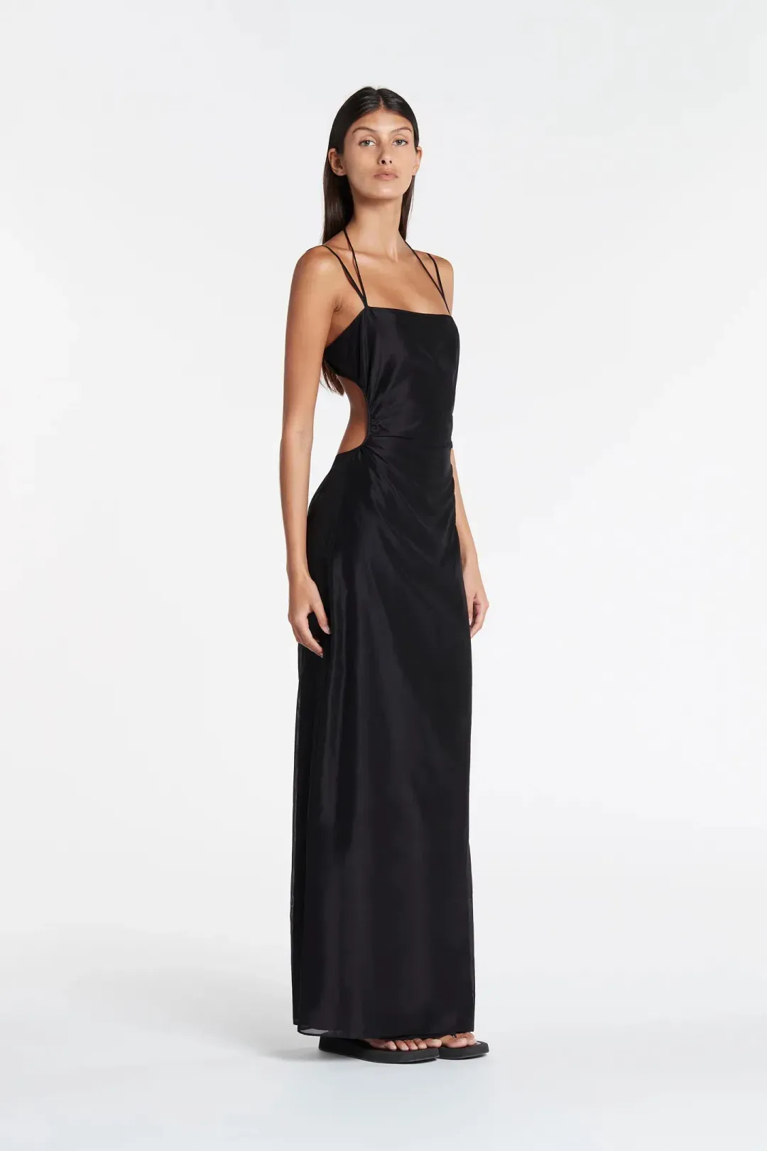 Sir the Label Lucelia Cut Out Midi Dress in Black Size 1 / AU 8 for rent on The Volte - main image
