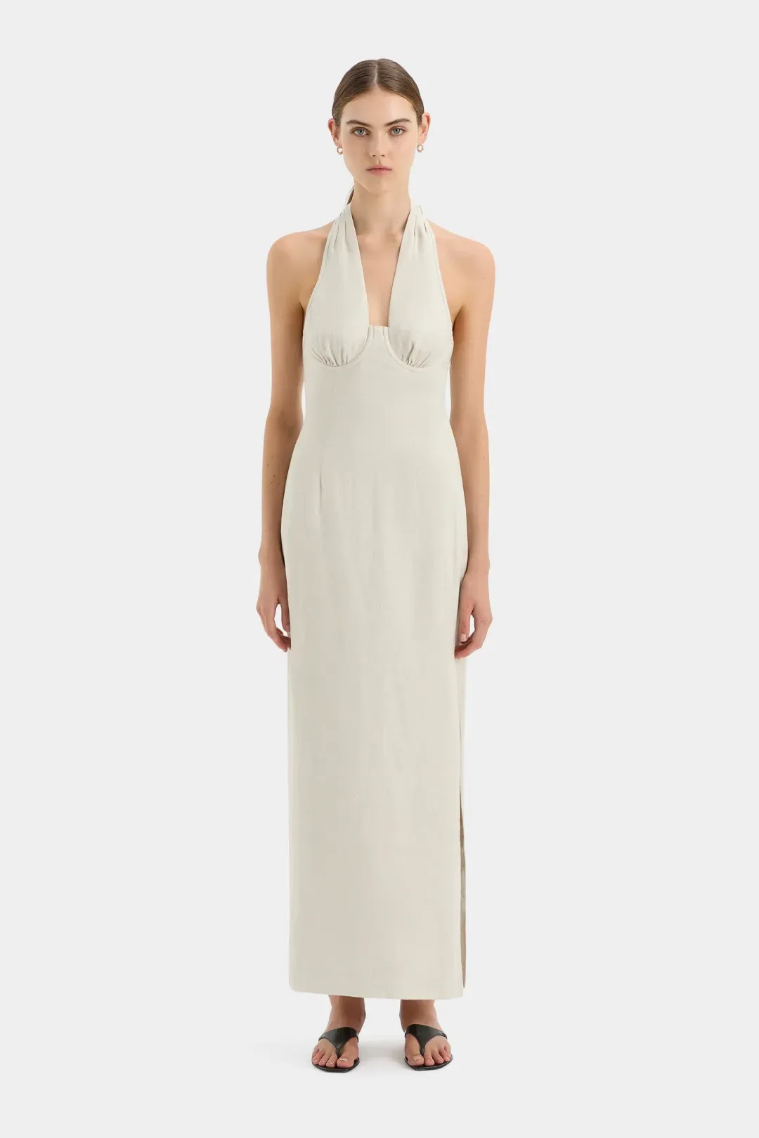 Sir the Label Affogato Halter Dress Ecru Size 12 for rent on The Volte - main image