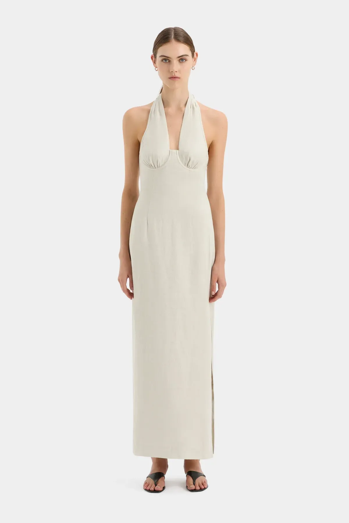 Sir the Label Affogato Halter Dress Ecru Size 12 for rent on The Volte - main image