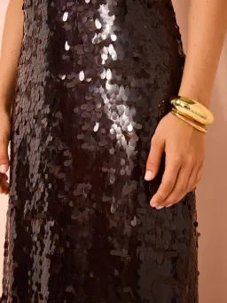 Alemais Geanie Sequin Gown Chocolate Brown Size 8 AU for rent on The Volte - image 11