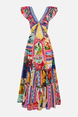 Camilla Roeqiya's Realm Tiered Maxi Dress With Neck Frill Print Size M / AU 12  for rent on The Volte - image 6