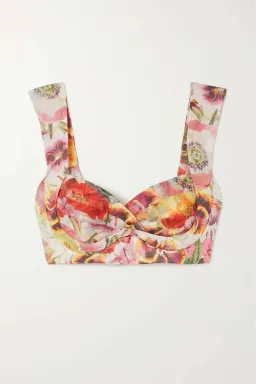 Zimmermann Wonderland Bralette and Tiered Skirt Set Elka Poppy Ivory Floral Size 1 / AU 10 for rent on The Volte - image 5