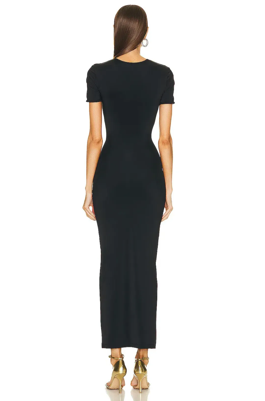 Christopher Esber Pierced Orbit Short Sleeve Midi Dress Black Size 14 for rent on The Volte - main image