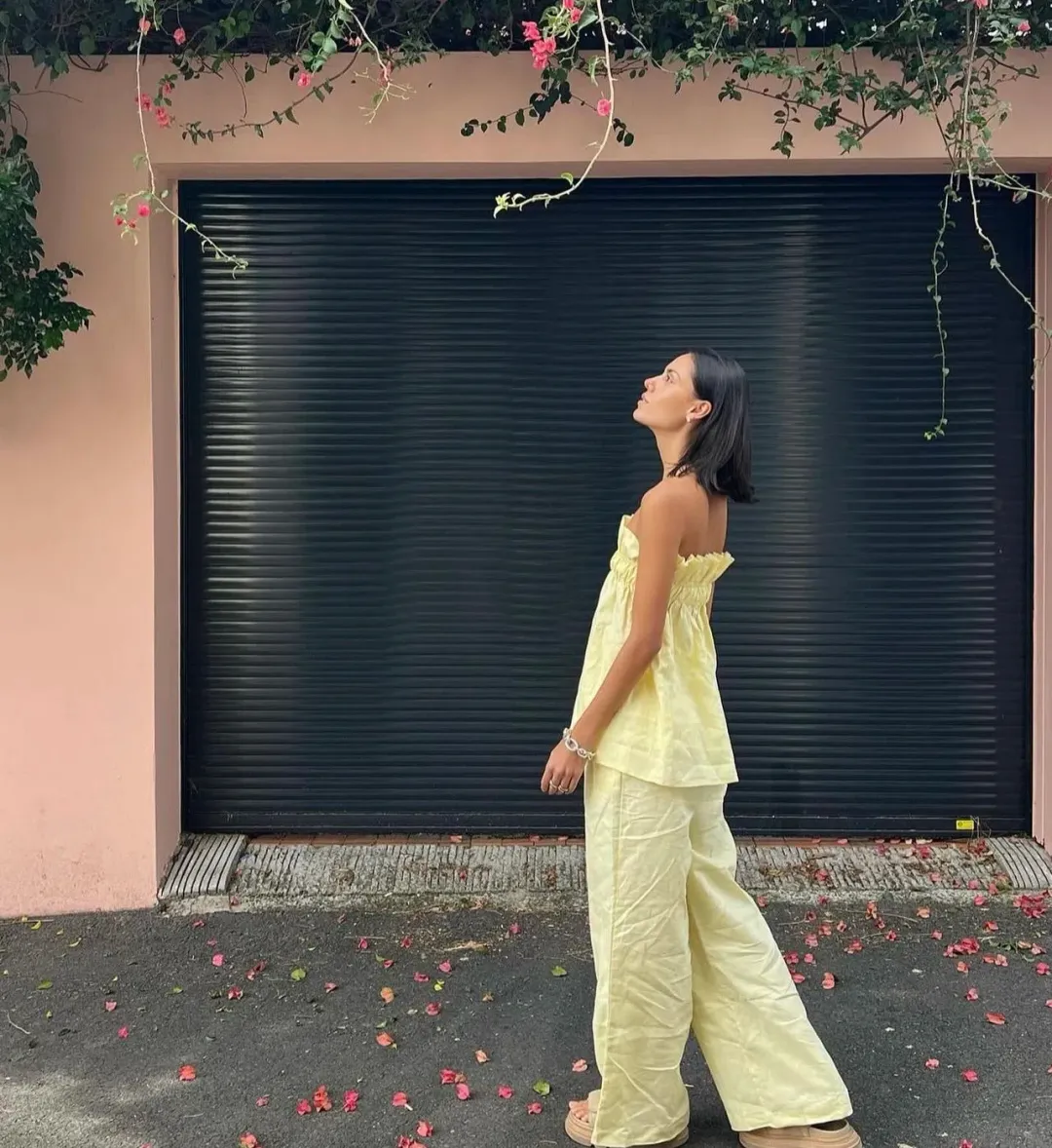 The Waiting Room The Greta Top and Greta Pants Set In Butter Yellow Size S/Au 8 for rent on The Volte - main image