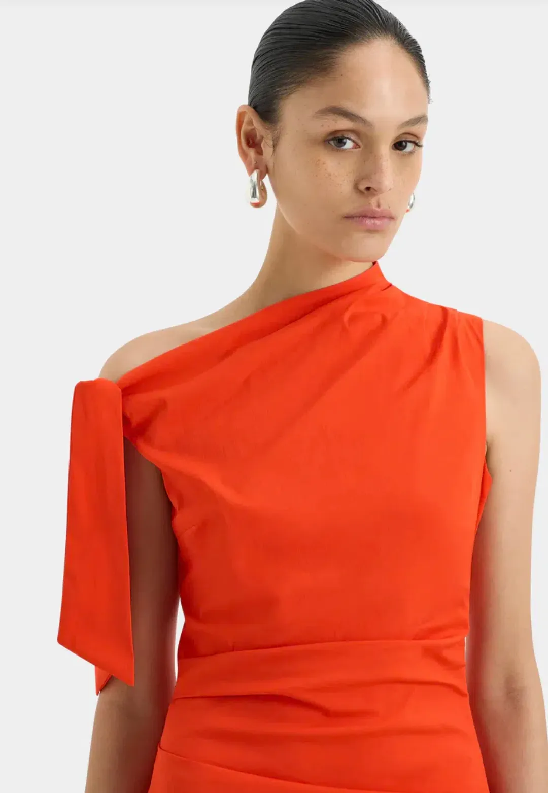 SIR THE LABEL DAHLIA MINI DRESS IN TANGERINE SIZE 3/AU 12 for rent on The Volte - main image