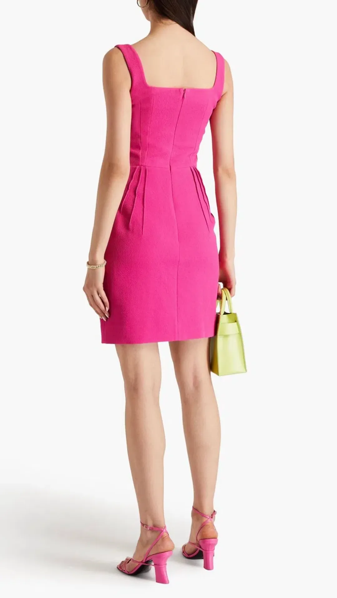 Emilia Wickstead Salma Mini Dress, Size AU 6, Hot Pink Cloqué for rent on The Volte - main image