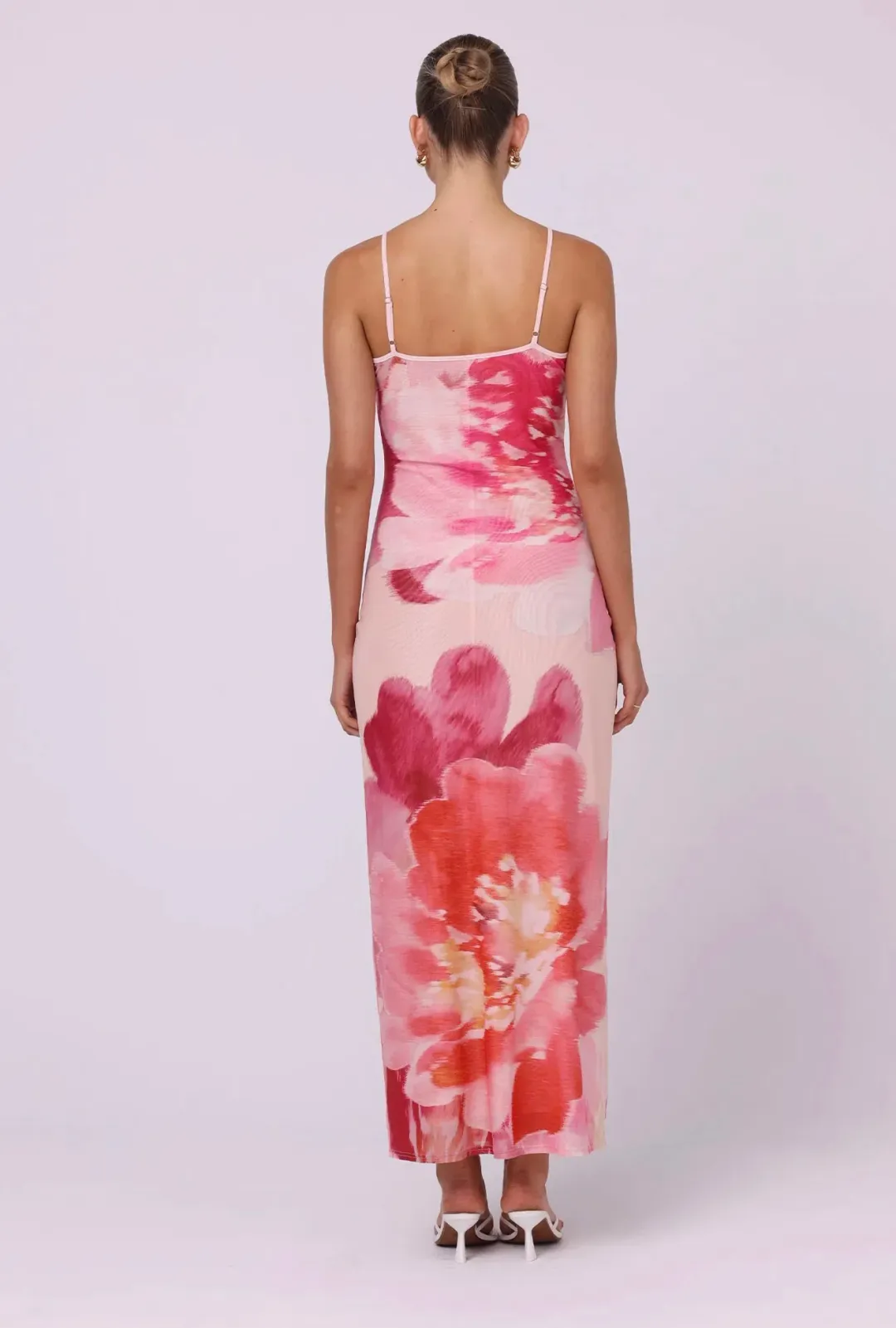 Isabelle Quinn Nora Mesh Maxi Dress Dahlia Floral Size 6 for rent on The Volte - main image