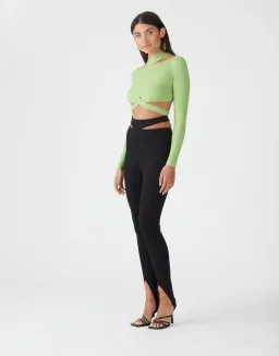San Sloane Richards Rib Knit Top in Green Size 8 for rent on The Volte - image 4