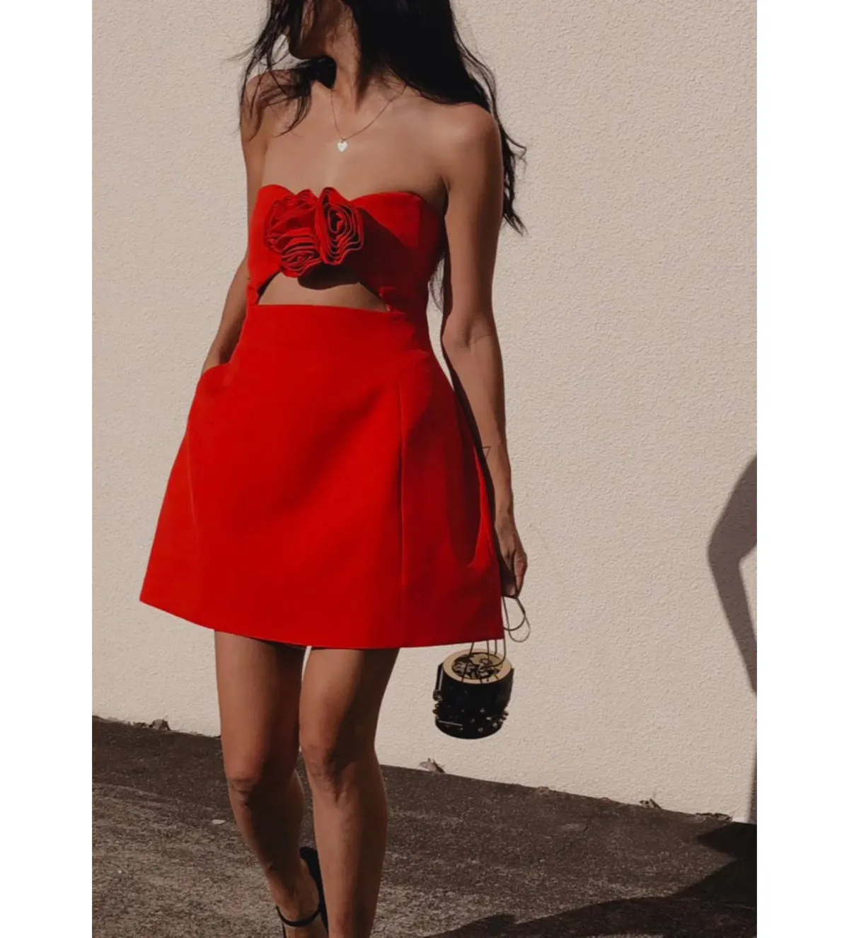 Yojani Boutique Valencia Mini Dress Red Size 12  for rent on The Volte - main image