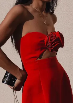 Yojani Boutique Valencia Mini Dress Red Size 12  for rent on The Volte - image 3