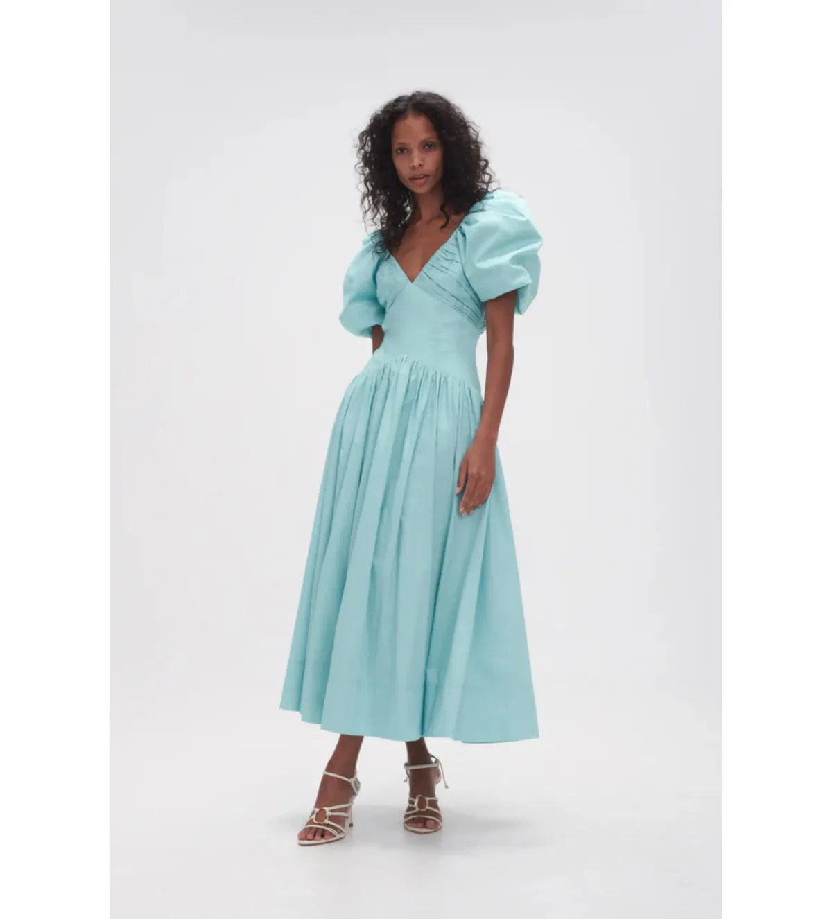 Aje Gabrielle Plunge Midi Dress Spearmint Blue Size AU 14 for rent on The Volte - main image