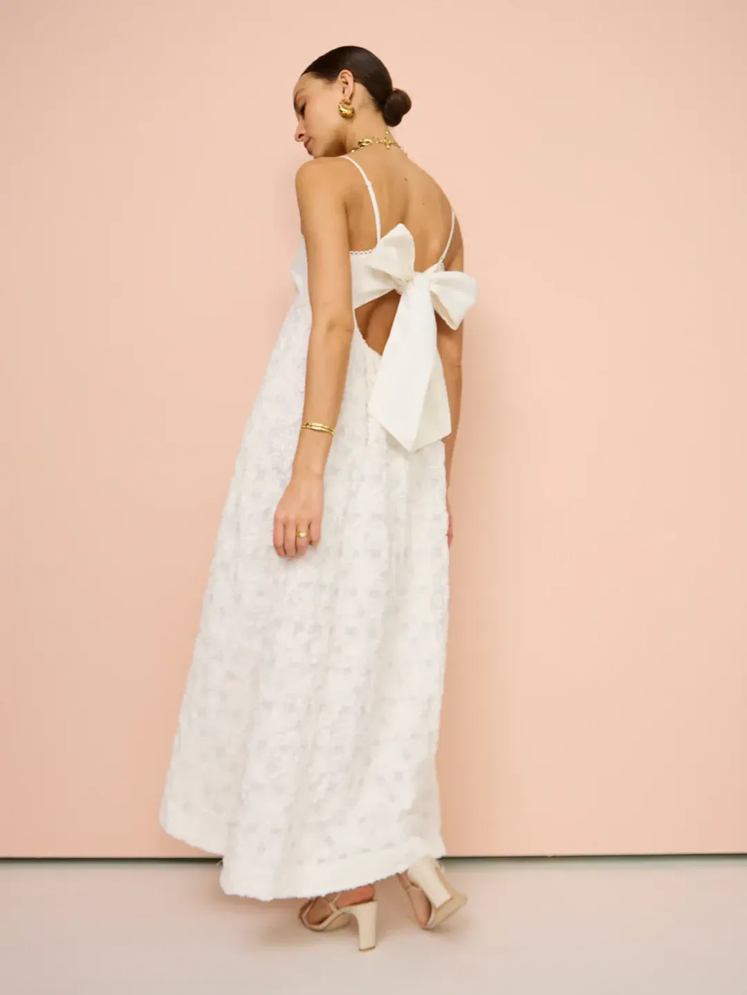 Alemais Iggy Embroidered Midi Dress White Size AU 8 for rent on The Volte - main image