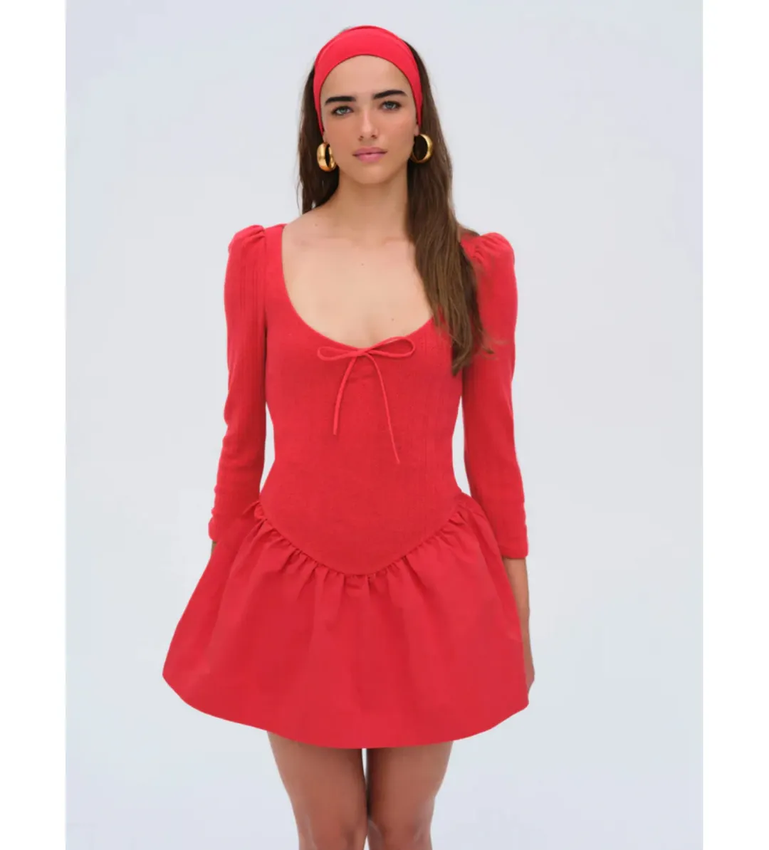 For Love and Lemons Pointelle Mini Dress Red Size S / AU 8  for rent on The Volte - main image