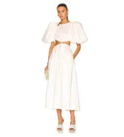 Aje Vanades Cut Out Ring Midi Dress in Ivory Size AU 6 for rent on The Volte - image 1