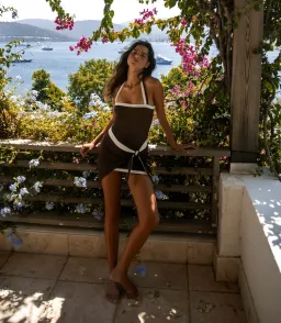 Sir the Label Jacques Mini Dress in Chocolate Size 2 (AU 10) for rent on The Volte - image 3