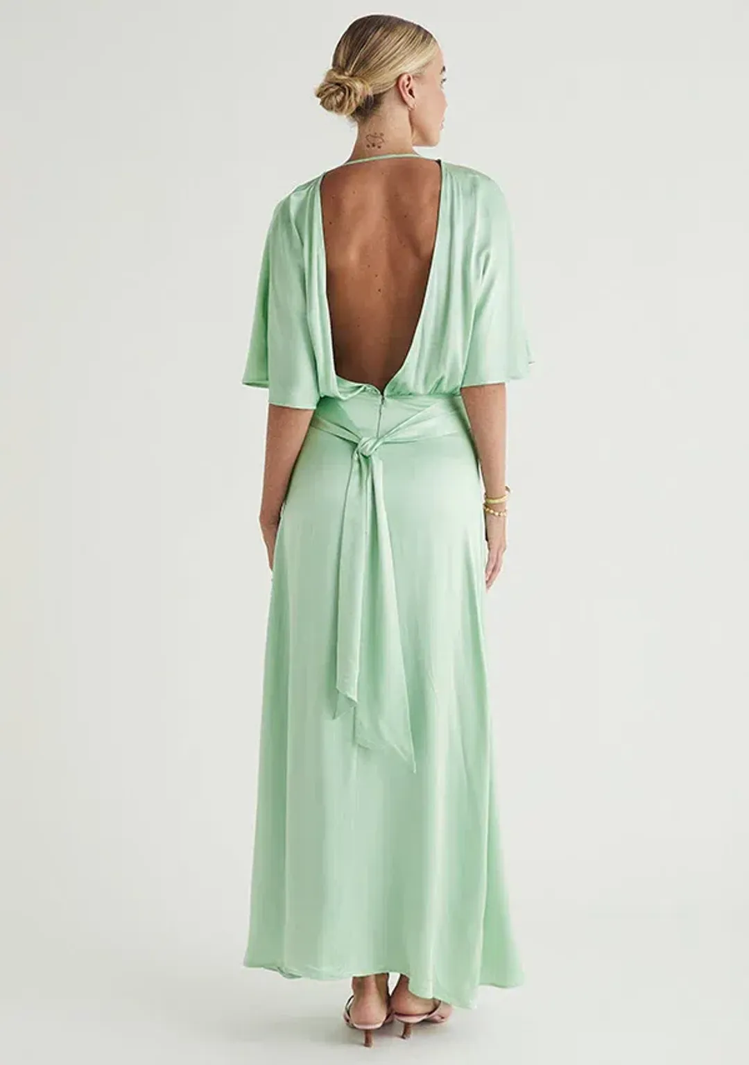 Mos The Label Calista Maxi Dress In Mint Size 14  for rent on The Volte - main image