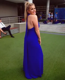 Carla Zampatti Halter Dress Blue Size AU 12  for rent on The Volte - image 2