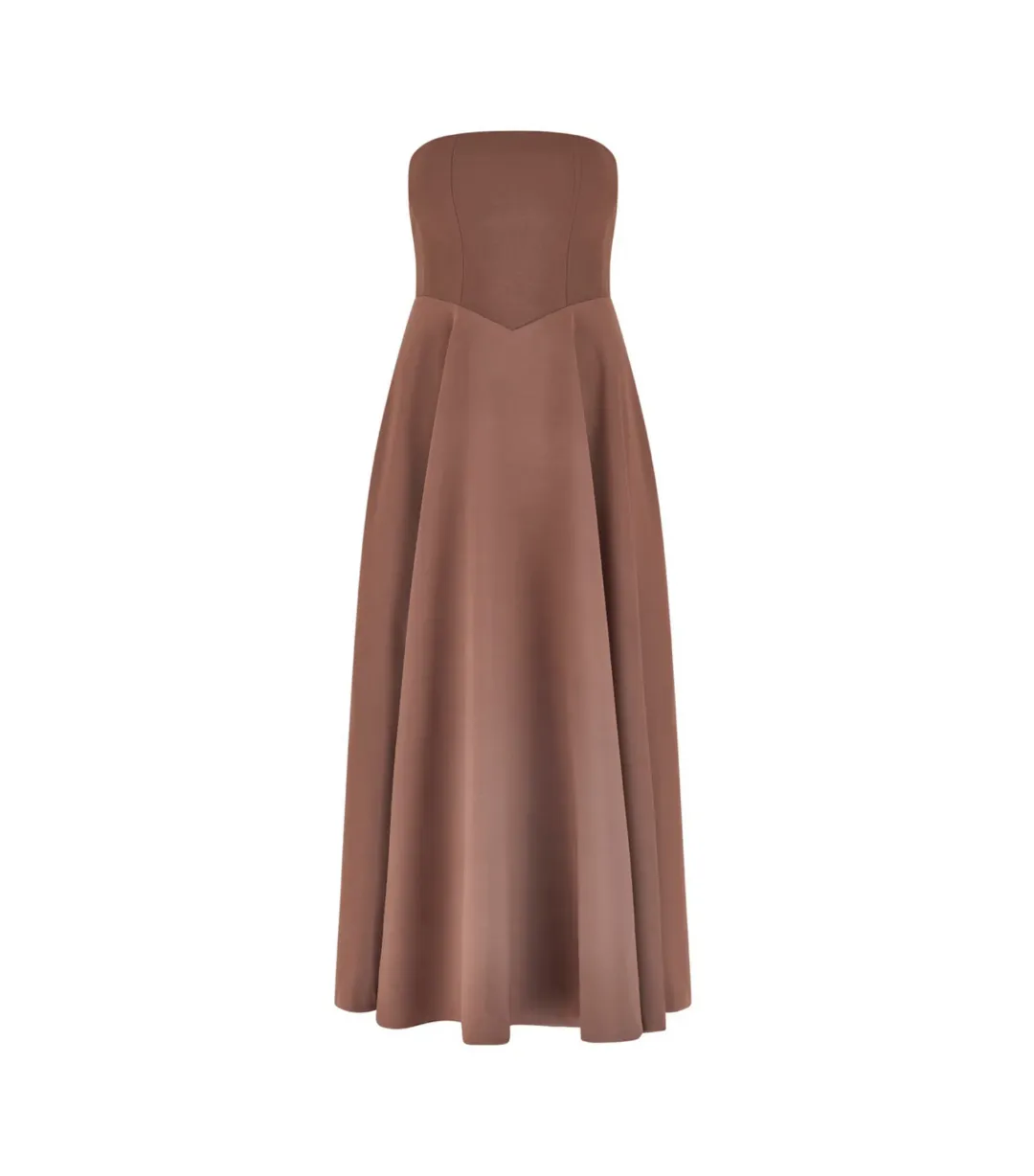 Odd Muse Ultimate Muse Strapless Dress Brown Size 14 for rent on The Volte - main image