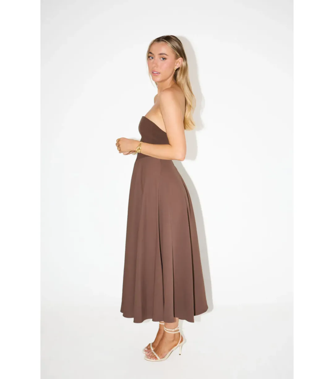 Odd Muse Ultimate Muse Strapless Dress Brown Size 14 for rent on The Volte - main image