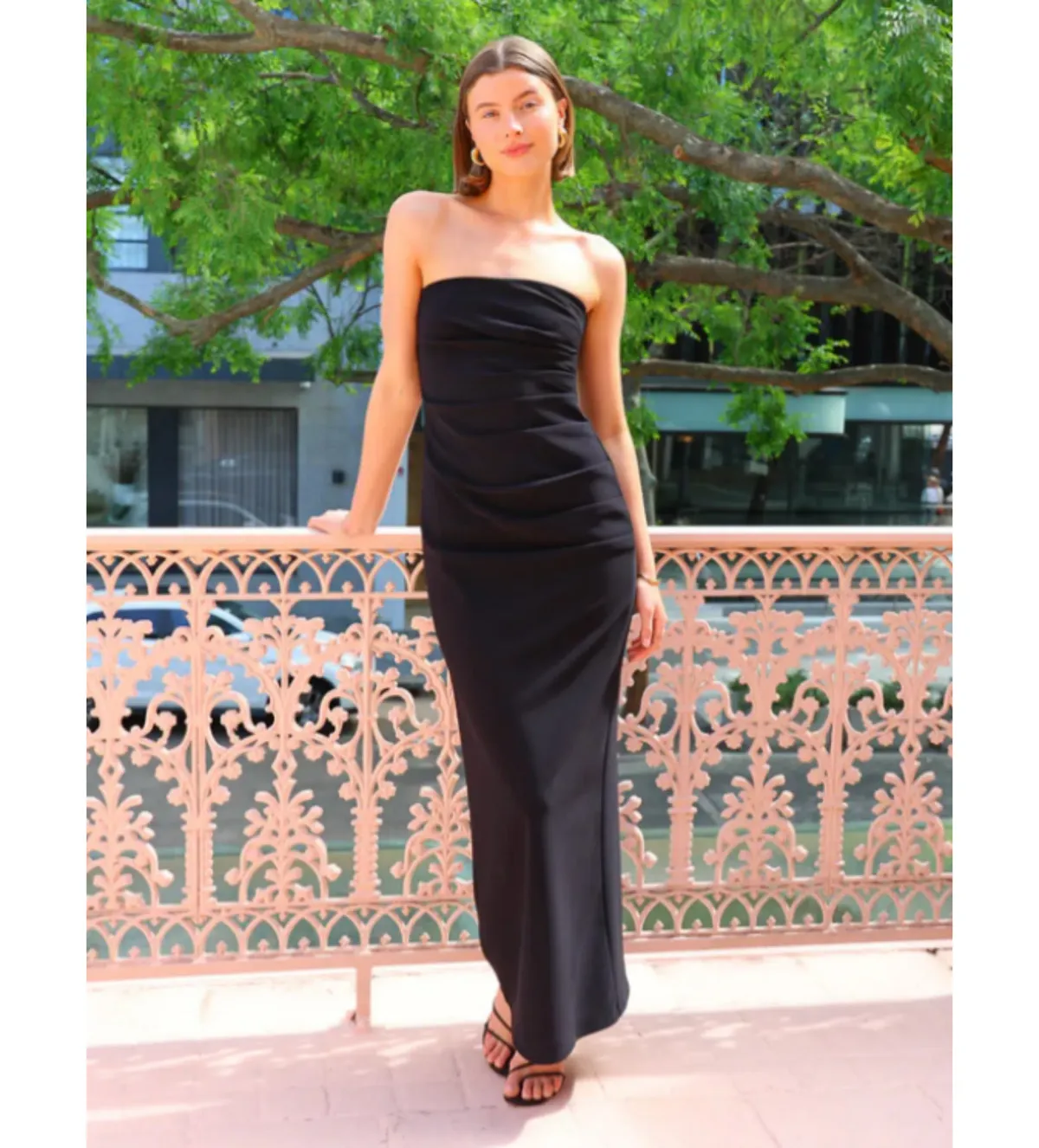 By Nicola Naomi Strapless Dress in Black Size AU 14  for rent on The Volte - main image