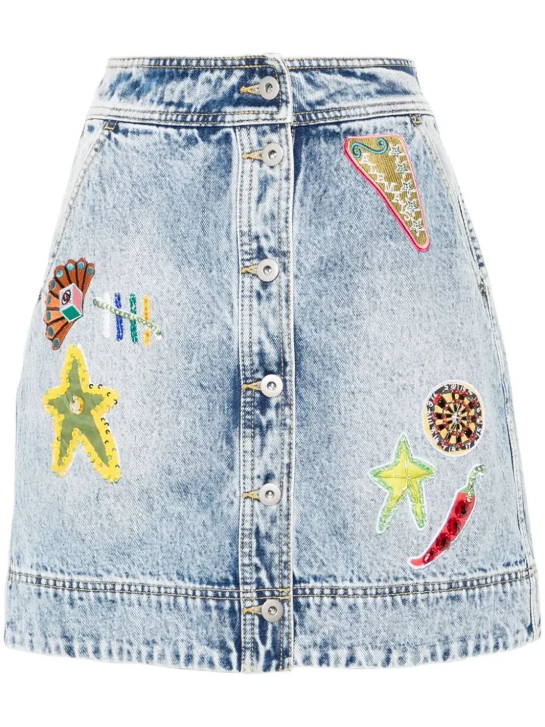 Alemais Jackpot Denim Jacket Size AU 8 and Mini Skirt Size AU 10 Blue for rent on The Volte - main image