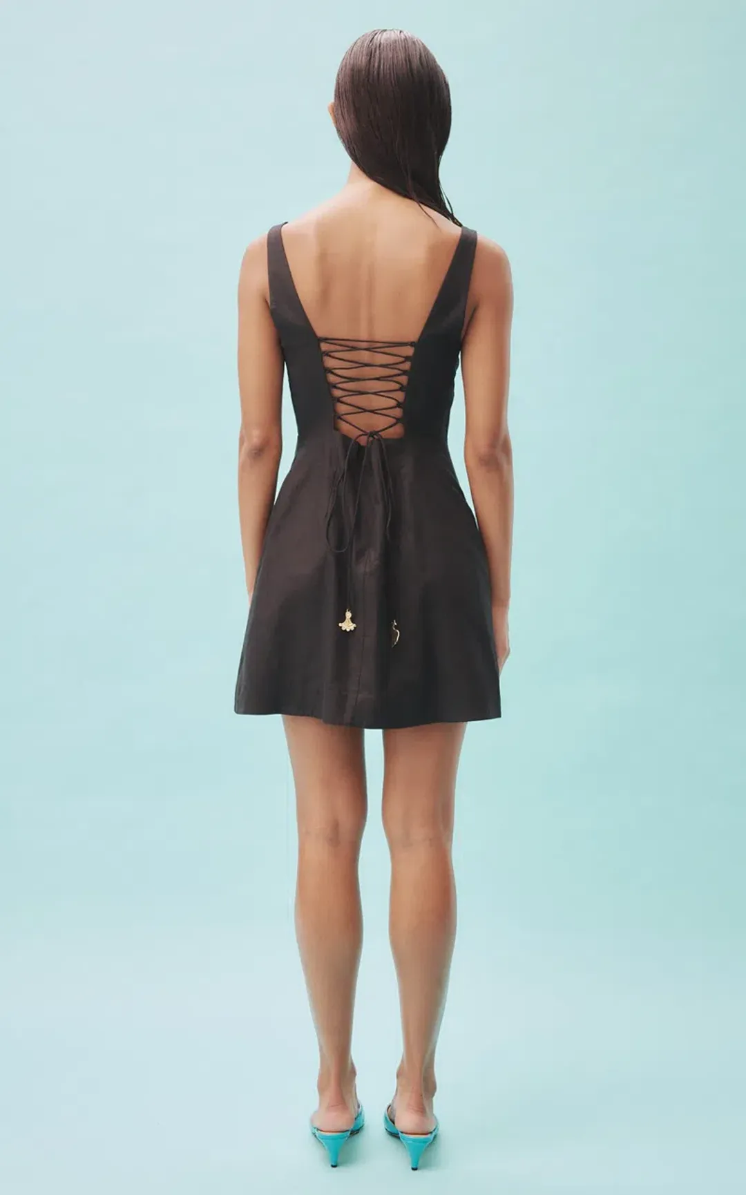 Alemais Rowena Beaded Mini Dress Black Size AU 8  for rent on The Volte - main image