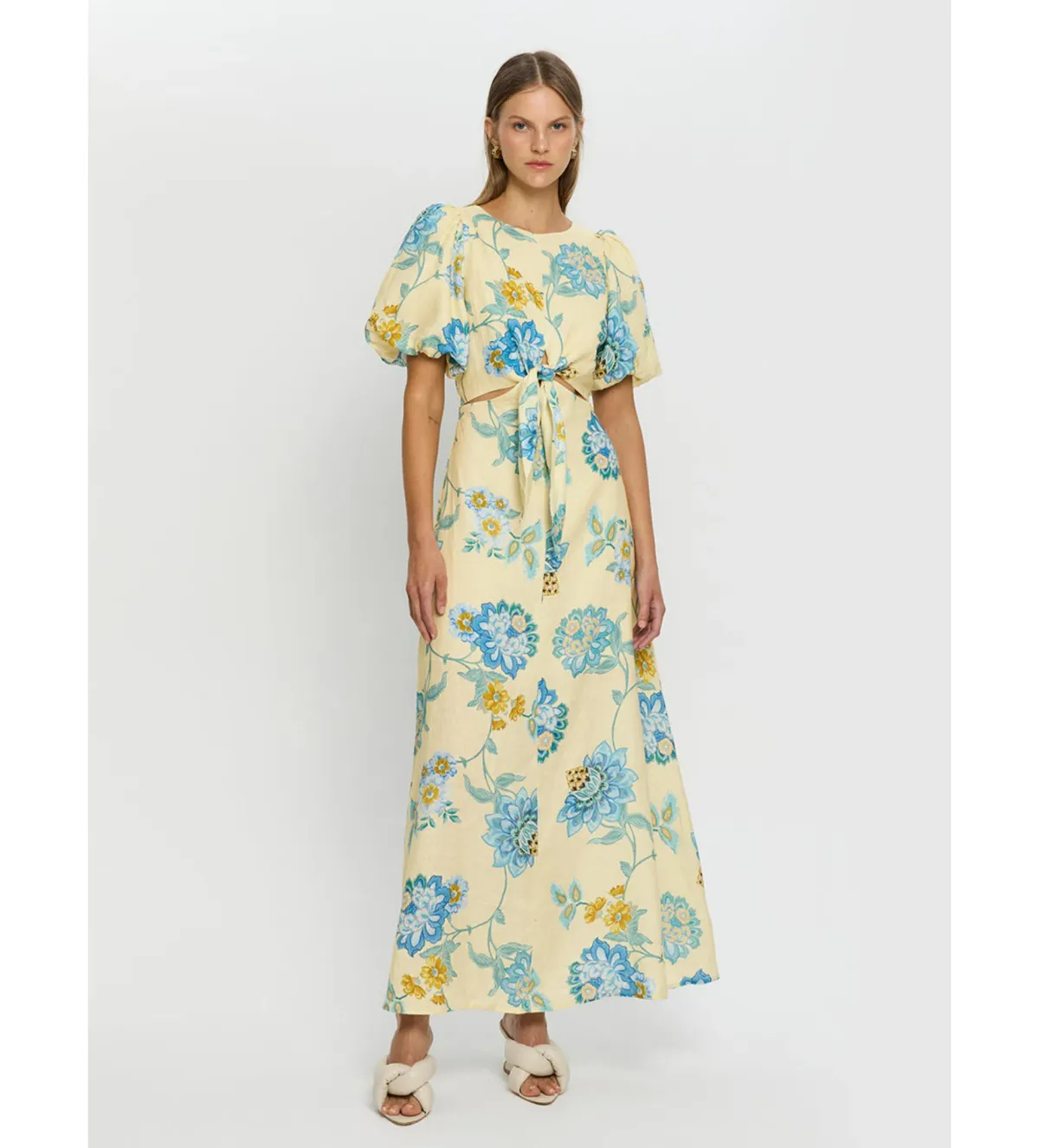 Kivari Giselle Cut Out Maxi Dress Floral Size AU 14 for rent on The Volte - main image