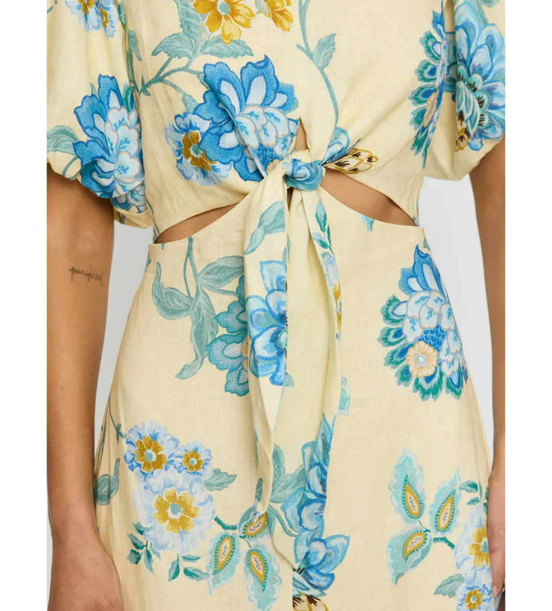 Kivari Giselle Cut Out Maxi Dress Floral Size AU 14 for rent on The Volte - main image