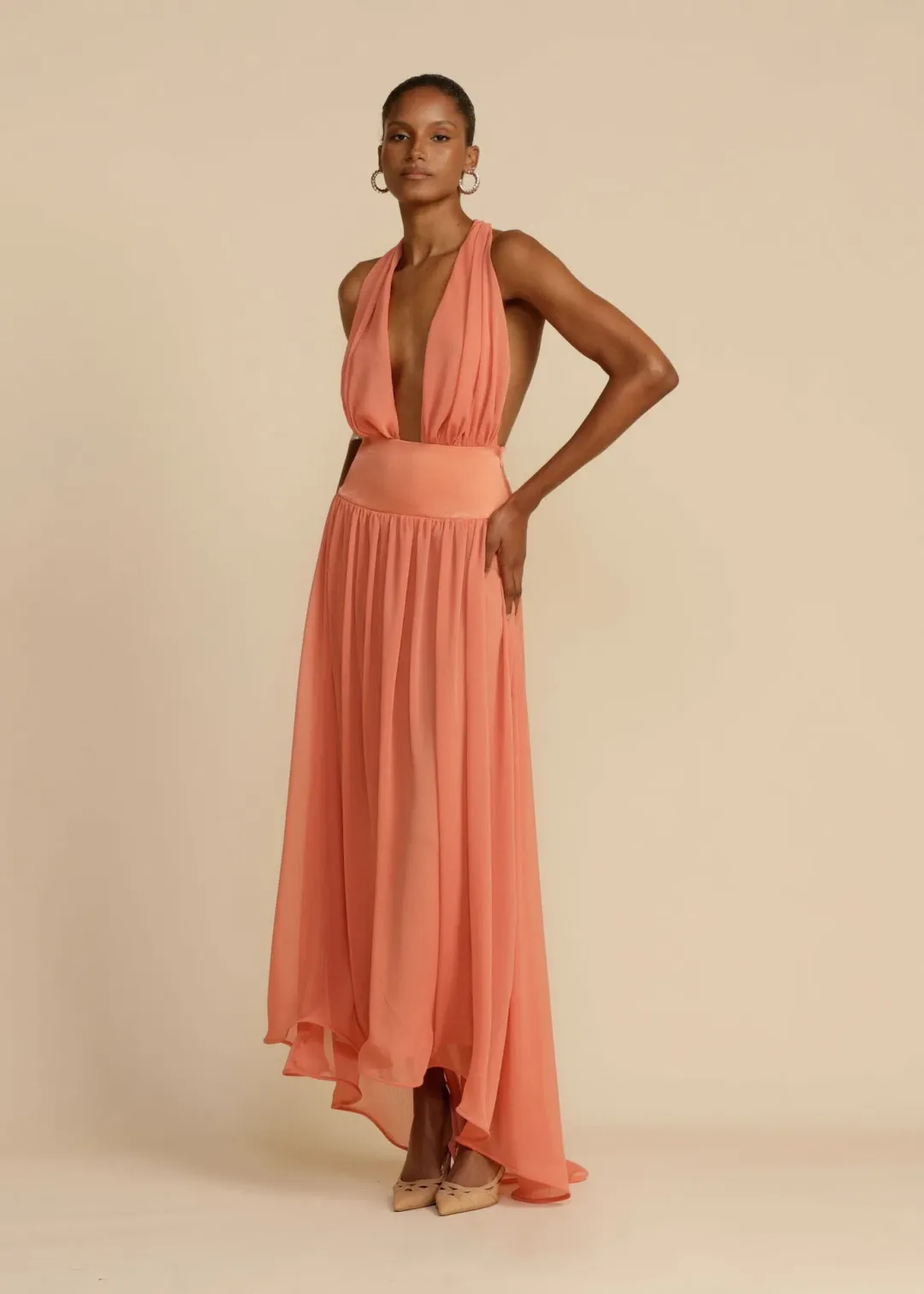 Arcina Ori Serena Dress Coral Size M / AU 10 for rent on The Volte - main image