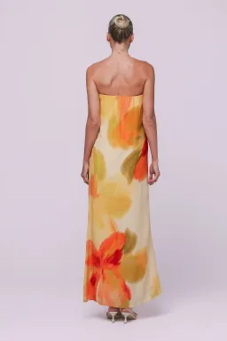 Isabelle Quinn Abbie Strapless Maxi Dress Marigold Size 8 for rent on The Volte - image 2