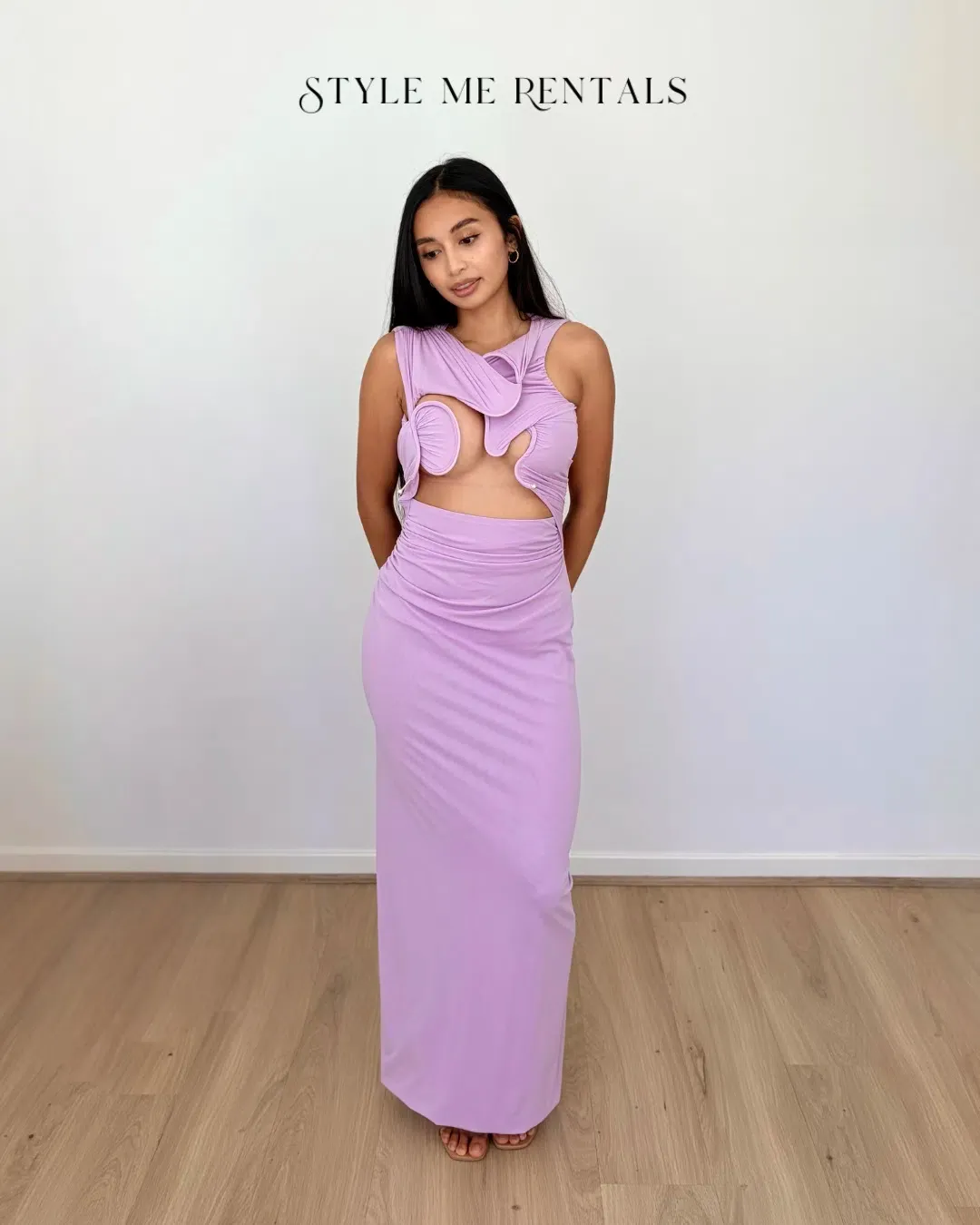 Christopher Esber Venus Tank Maxi Dress Lilac Size 6 for rent on The Volte - main image