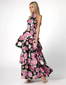 Bariano Elara High Neck Tiered Maxi Dress Floral Size 10 for rent on The Volte - image 2